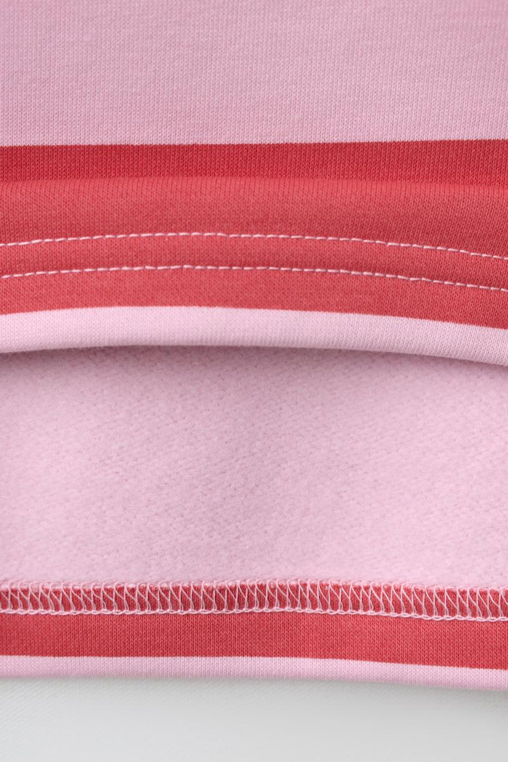 ZARA ПОЛО В ПОЛОСКУ С ВЫШИВКОЙ-МЕДВЕДЕМ, КРАСНЫЙ