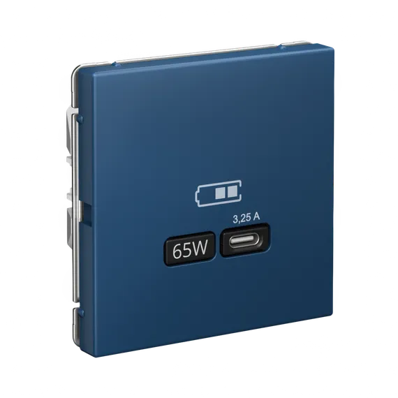 Розетка с USB C Systeme Electric ArtGallery Аквамарин GAL001127