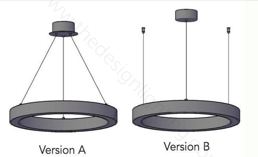 Pendant design lamp  Light Ring by HENGENG  D60 (Black)