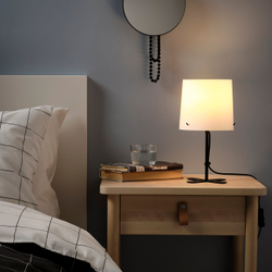 IKEA BARLAST  (ИКЕА БАРЛАСТ)  -  Лампа настольная - черный/белый 31 см