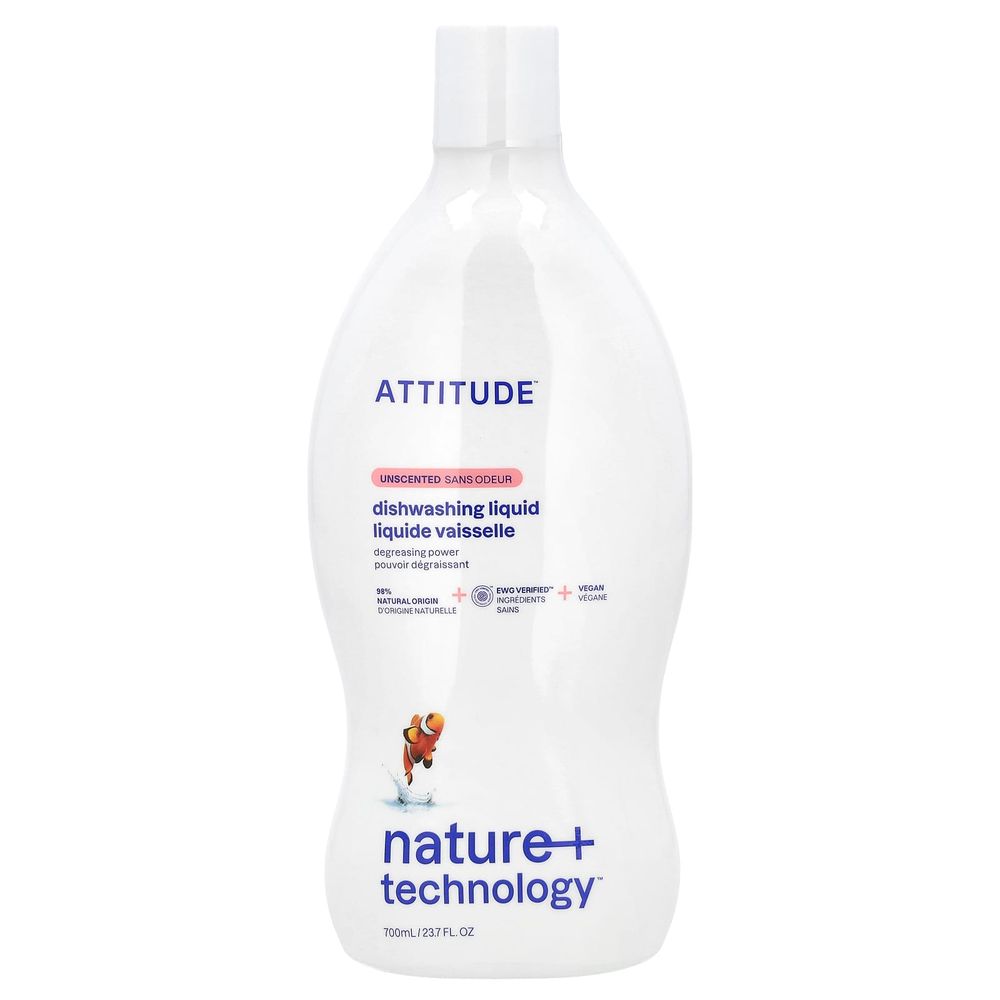 ATTITUDE, Средство для мытья посуды, без запаха, 700 мл (23,7 жидк. унц.)