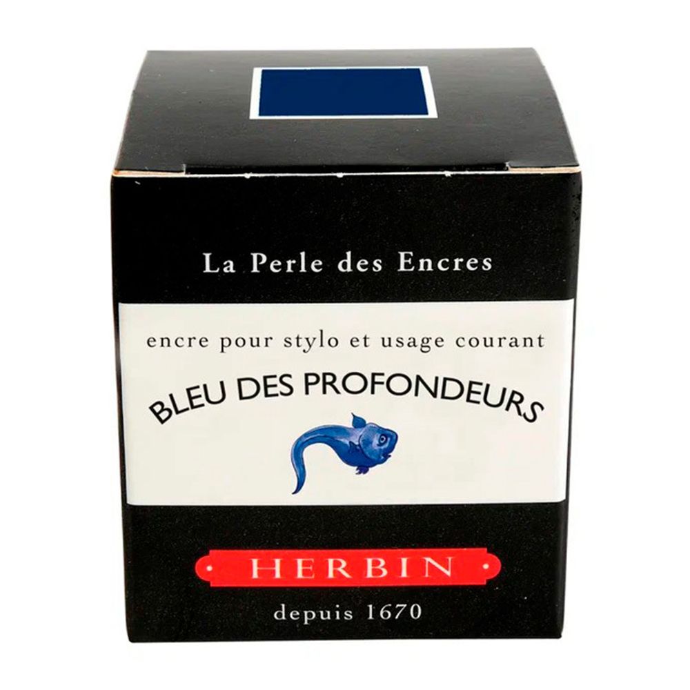 Чернила во флаконе Herbin 30 мл Bleu des profondeurs сине-черные (13018T) 2