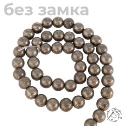 Нить из бусин Пирит, 8 мм