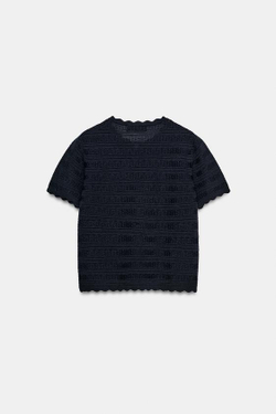 ZARA КАРДИГАН С ПУГОВИЦАМИ С ЖЕМЧУГОМ, МОРСКОЙ СИНИЙ