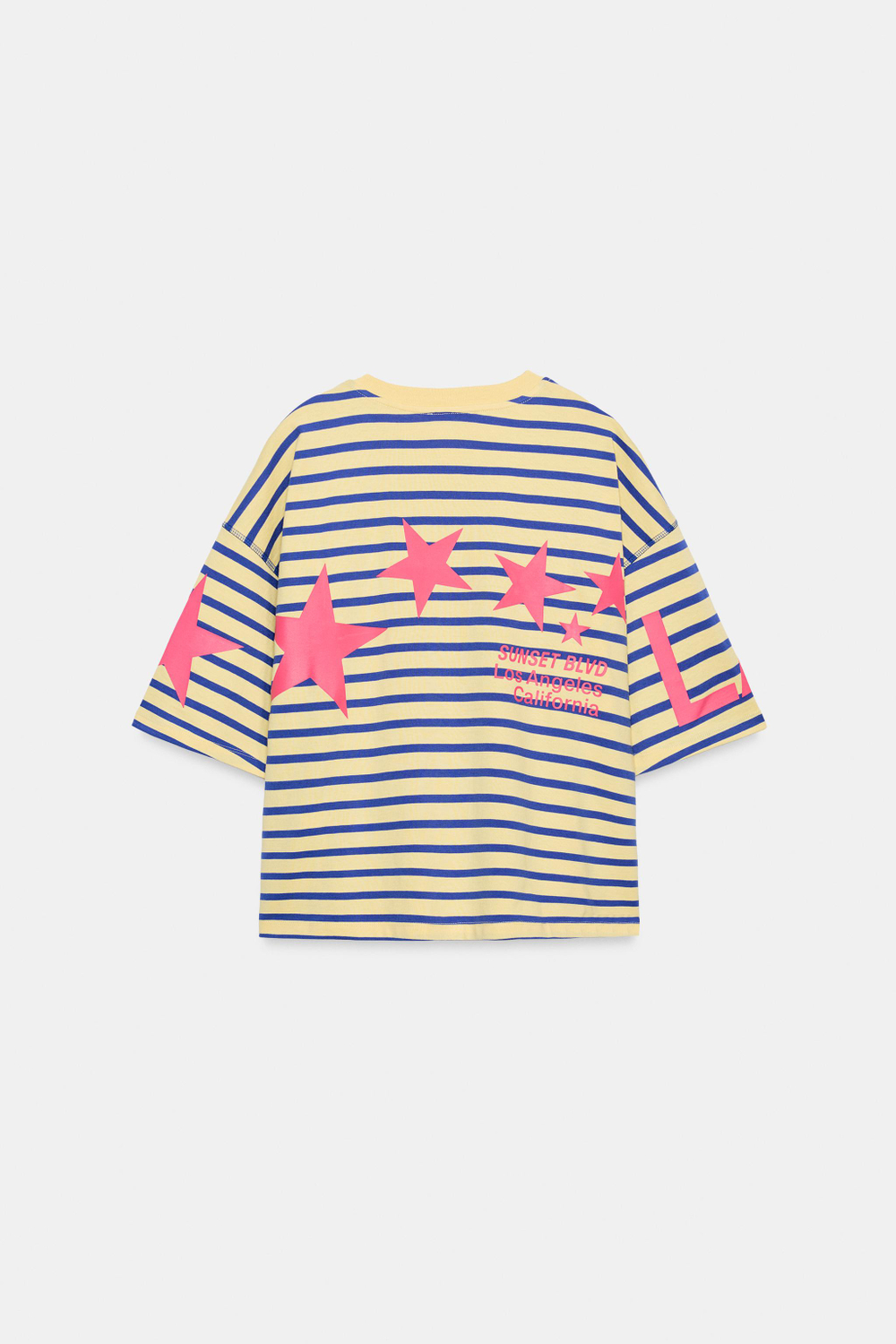 ФУТБОЛКА OVERSIZE В ПОЛОСКУ С НАДПИСЬЮ — ZARA