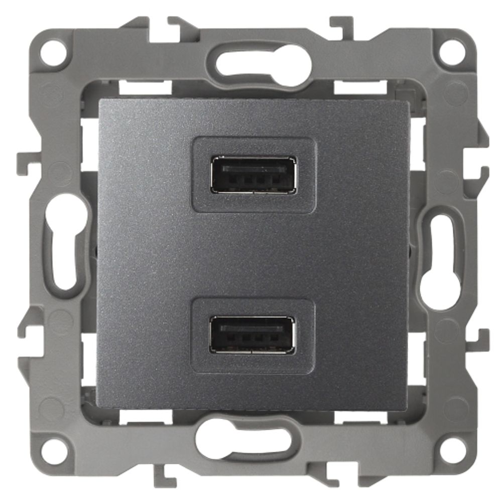 12-4110-12 ЭРА Устройство зарядное USB, 230В/5В-2100мА, IP20, Эра12, графит | Эра 12