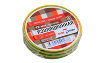 Изолента ПВХ Klebebander TIK907T 19мм, 20м, полосатая, желто-зеленая