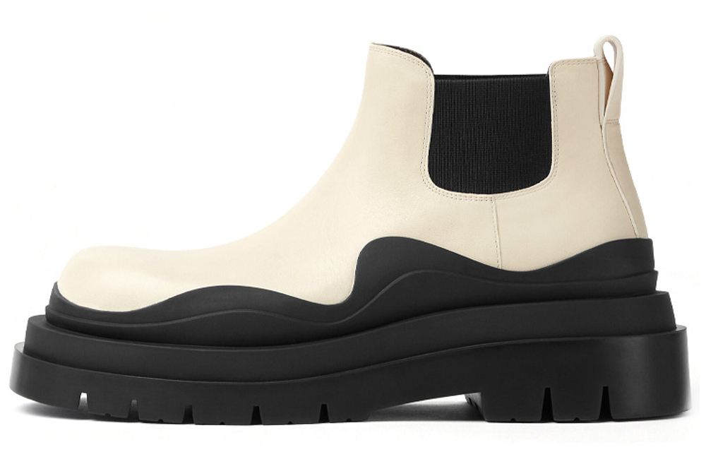 Bottega Veneta Wmns Tire Cropped Boot "Sea Salt Black" Women"s