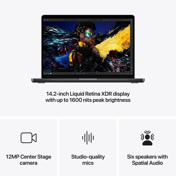 Ноутбук Apple MacBook Pro 14" 2024 MX2H3LL/A (M4 Pro 12C CPU, 16C GPU, RAM 24 ГБ, SSD 512 ГБ), черный космос
