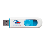 Флеш-карта Триколор U3 Smart Drive, 32Гб, USB 2.0, выдвижной разъём, белый