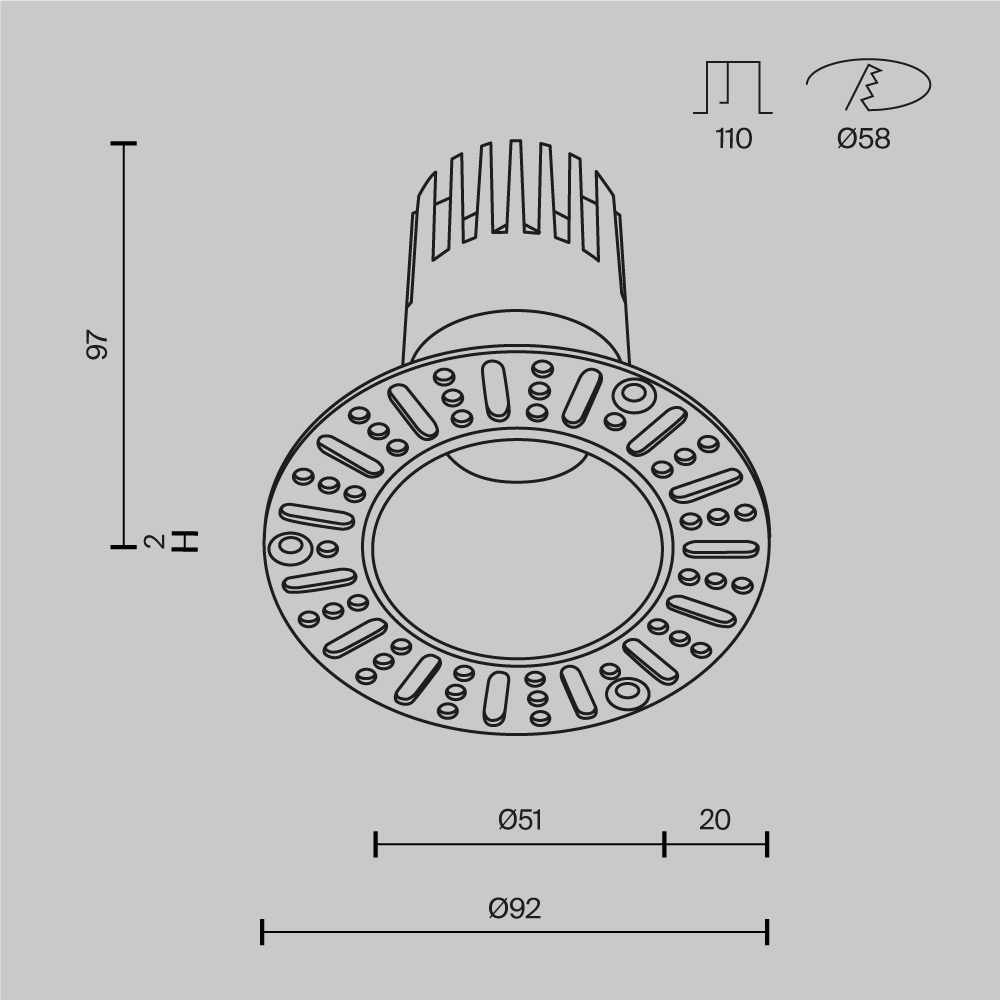 Встраиваемый светодиодный светильник Maytoni Dip DL120-10W-2.7K-TRS-W