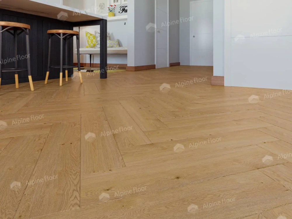 Каменно-полимерная плитка Alpine Floor Паркет лайт (Parquet Light) Дуб Хатиса ЭКО 13-27