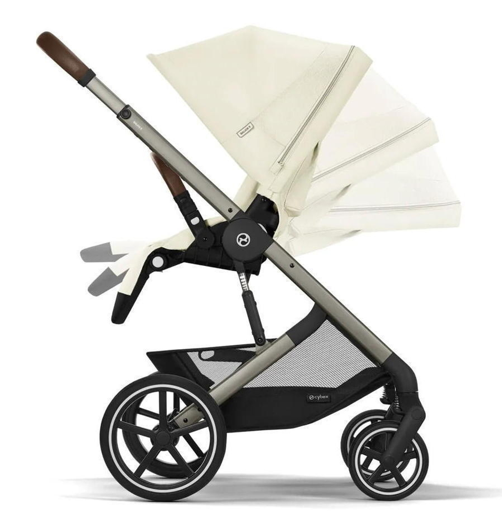 Коляска Cybex Balios S Lux TPE complete Cloud G Stone Grey Plus Base G 4 в 1 Seashell Beige с дождевиками
