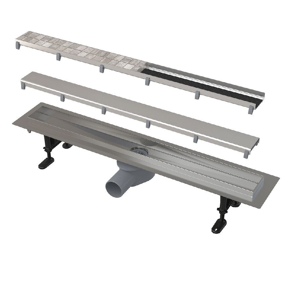 Alcaplast APZ13-DOUBLE9 Водоотводящий желоб с двухсторонней решеткой DOUBLE APZ13-DOUBLE9-850