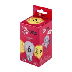 Лампа светодиодная ЭРА RED LINE LED P45-6W-827-E27 R 6Вт шар теплый белый свет E27 | Лампы cветодиодные Шар (G/P)
