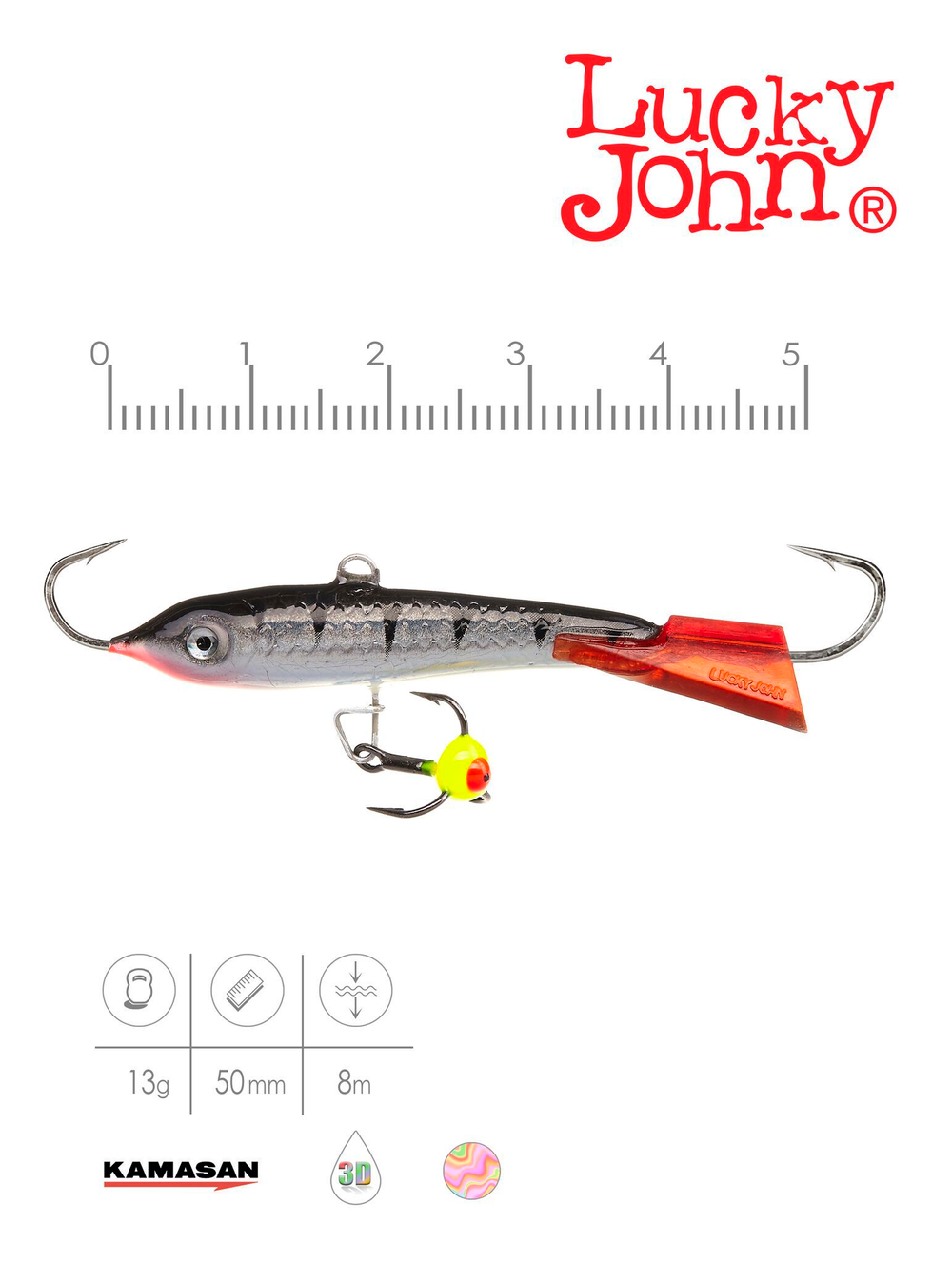 Балансир Lucky John CLASSIC 5 с тр. 50мм/12HRT блистер
