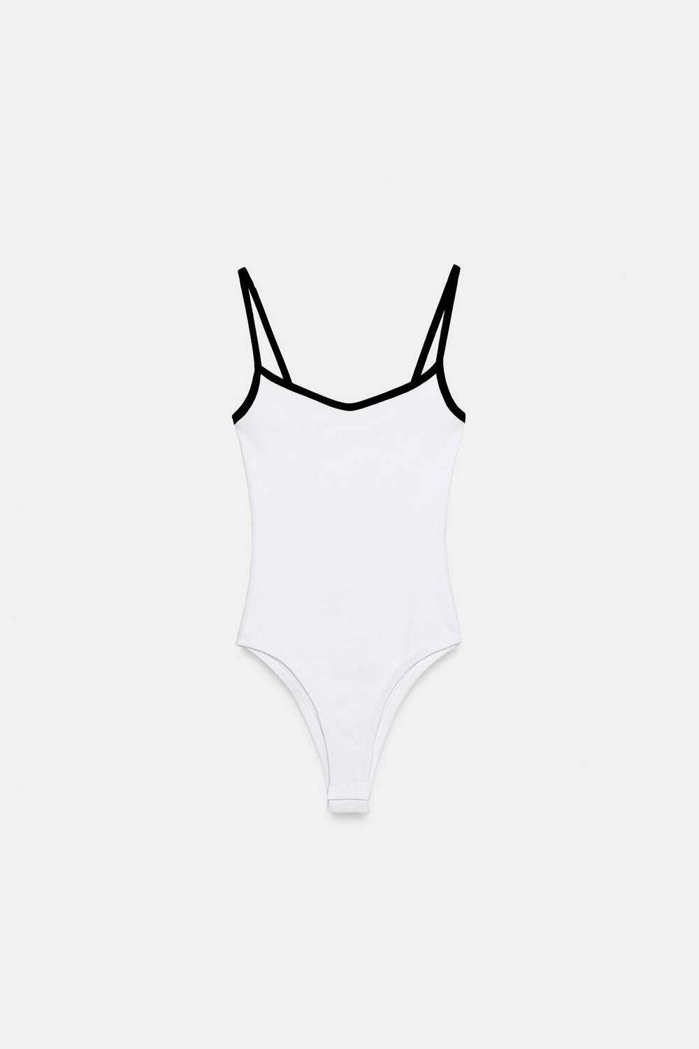ZARA БОДИ С КОНТРАСТНЫМИ ВСТАВКАМИ, БЕЛЫЙ/МОРСКОЙ СИНИЙ