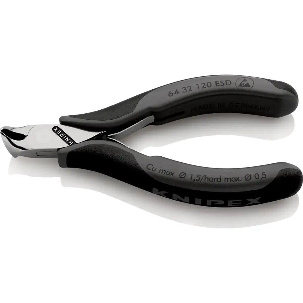 Кусачки торцевые для электроники антистатические 120 мм Knipex 64 32 120 ESD