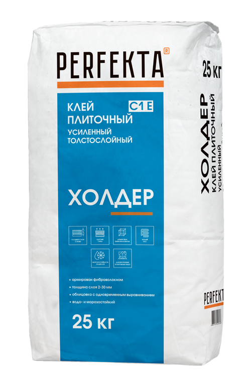 PERFEKTA Клей плиточный УСИЛЕННЫЙ "ХОЛДЕР” 25 кг, Класс С1 Е