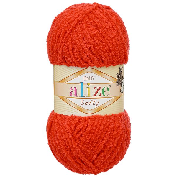 Пряжа Alize (Ализе) Softy / уп.5 мот. по 50 г, 115м, 056 красный A