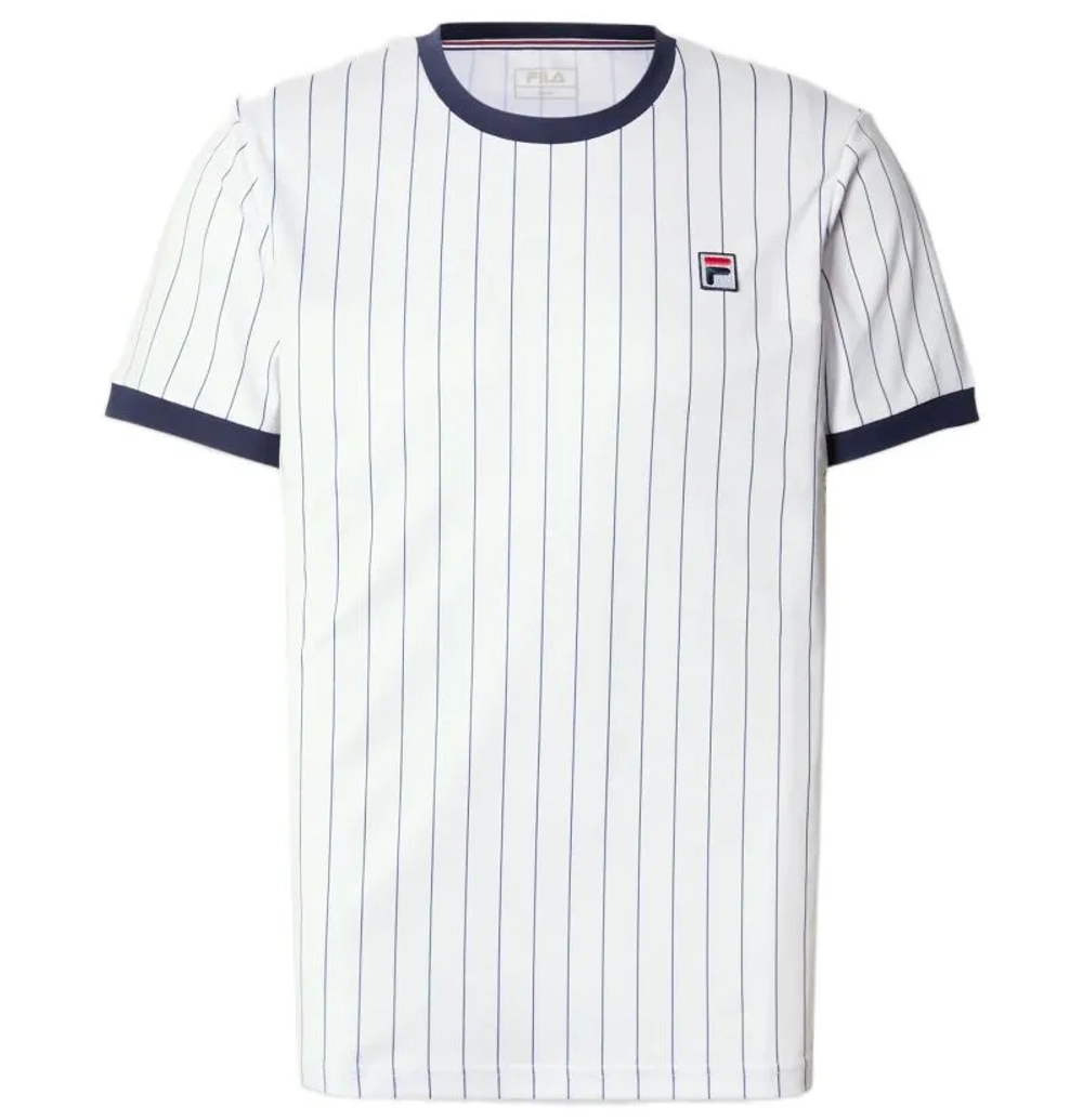Мужская теннисная футболка Fila BB1 Stripes - white/stripes