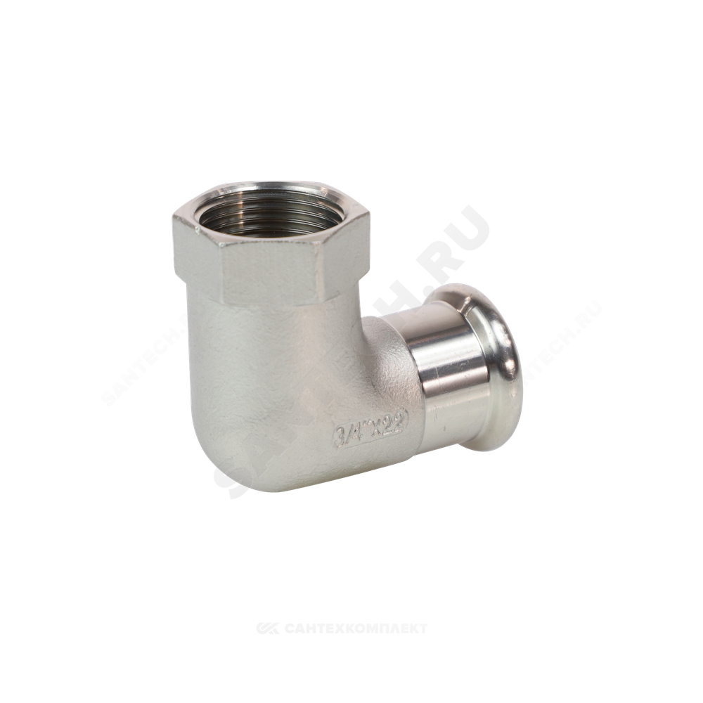 Угольник сталь нерж AISI 316L 90гр Дн 18х1/2" Ру16 пресс/ВР Inoxpres RM 198102018