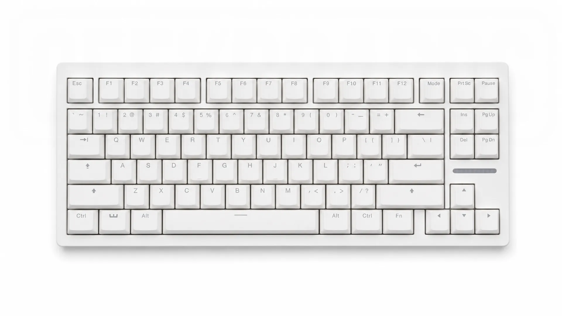 Wooting 80 HE Zinc Alloy White — вид сверху