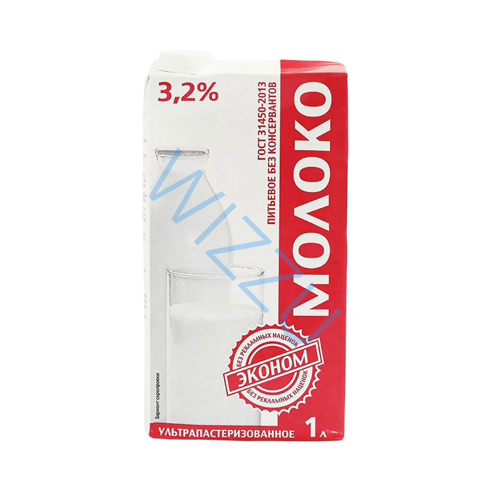 Молоко Эконом 3,2% на молочной основе 1литр