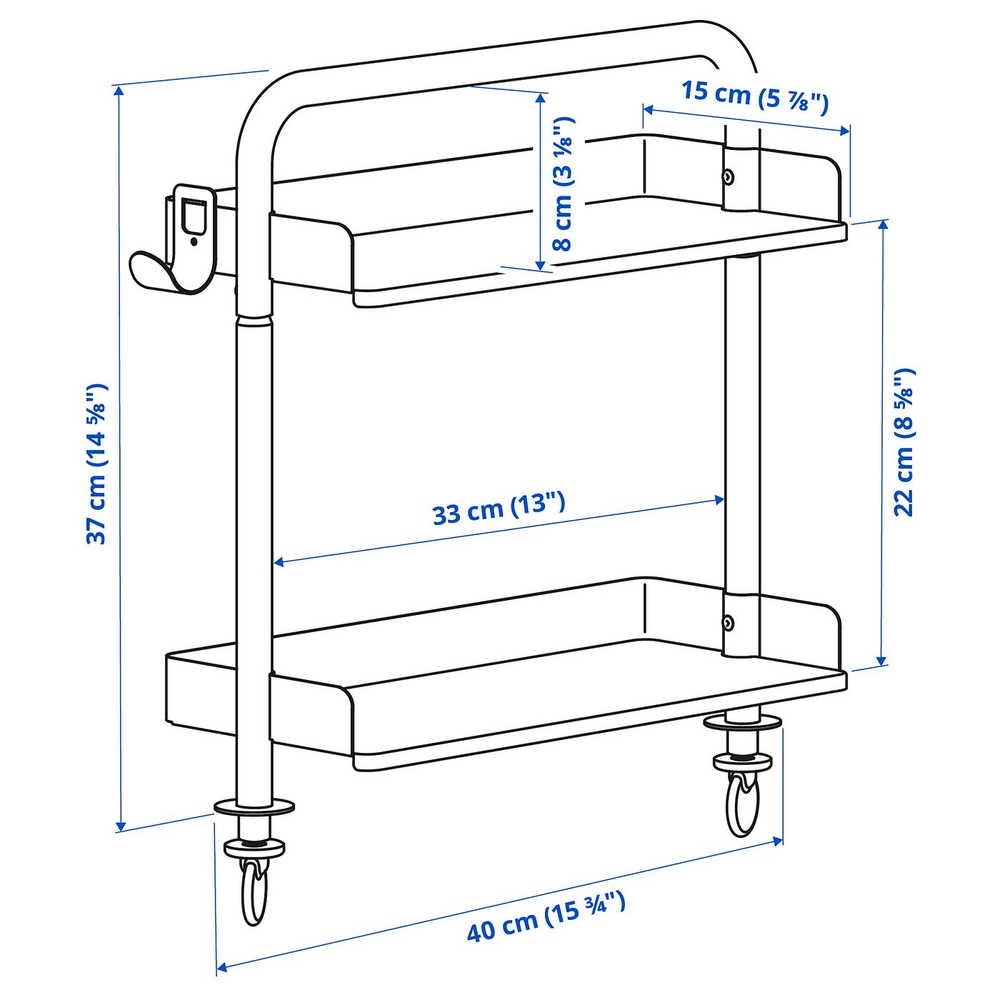 IKEA RELATERA  (ИКЕА РЕЛАТЕРА)  -  Надстройка для стола - светлый серо-зелёный 40x37 см