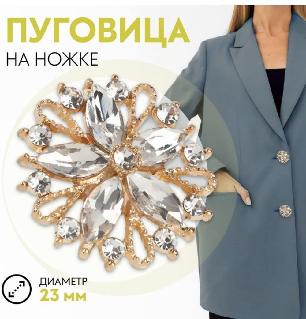 пуговицы декоративная d23мм №757-2 золотой АУ 3026026