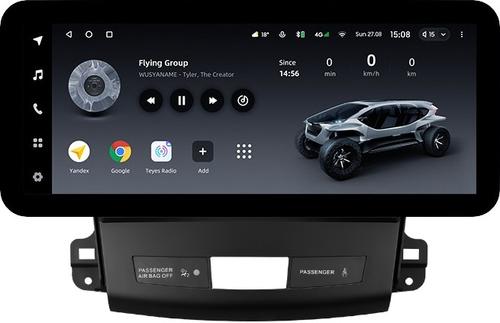 Магнитола для Mitsubishi Outlander XL, Peugeot 4007, Citroen C-Crosser (без Rockford, рамка гладкая) - Teyes LUX ONE ROUND монитор 12.3" 2K QLED на Android 10, Быстрая, CarPlay, 4G SIM-слот