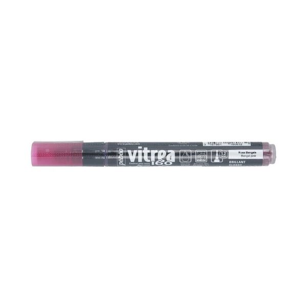 Маркер по стеклу Vitrea 160 глянцевый 1.2 мм, перо круглое, 6 шт, 118083 бенгальская роза, Pebeo