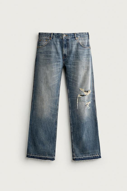 ZARA ДЖИНСЫ BOOTCUT FIT С НИЗКОЙ ПОСАДКОЙ, ЗЕЛЕНОВАТО-СИНИЙ