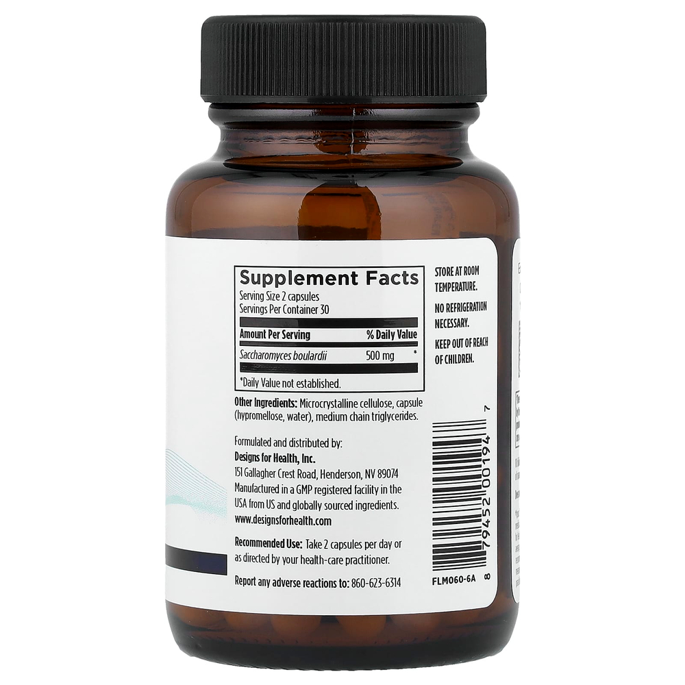Designs For Health, FloraMyces™, 60 вегетарианских капсул (250 мг в 1 капсуле)