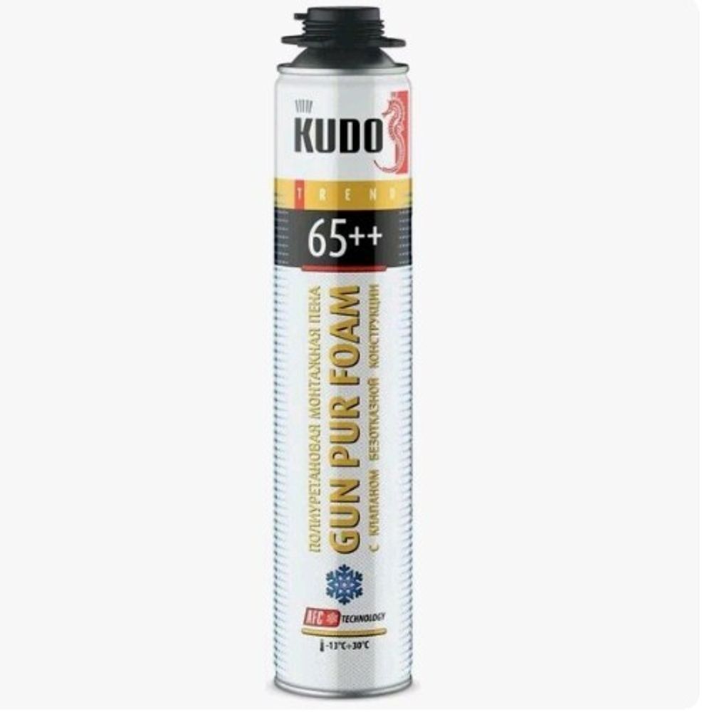Пена монтажная KUDO TREND профи 65++ зимняя до -13С ! 950г / KUPТ10W65++ * АКЦИЯ Пена монтажная KUDO TREND профи 65++ зимняя до -13С ! 950г / KUPТ10W65++ * АКЦИЯ