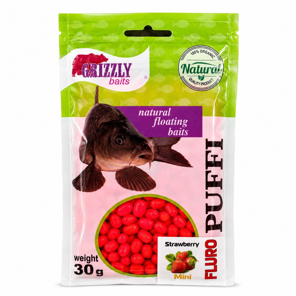 Насадка рыболовная PUFFI FLURO ПРЕМИУМ 30g Strawberry (Клубника) #17