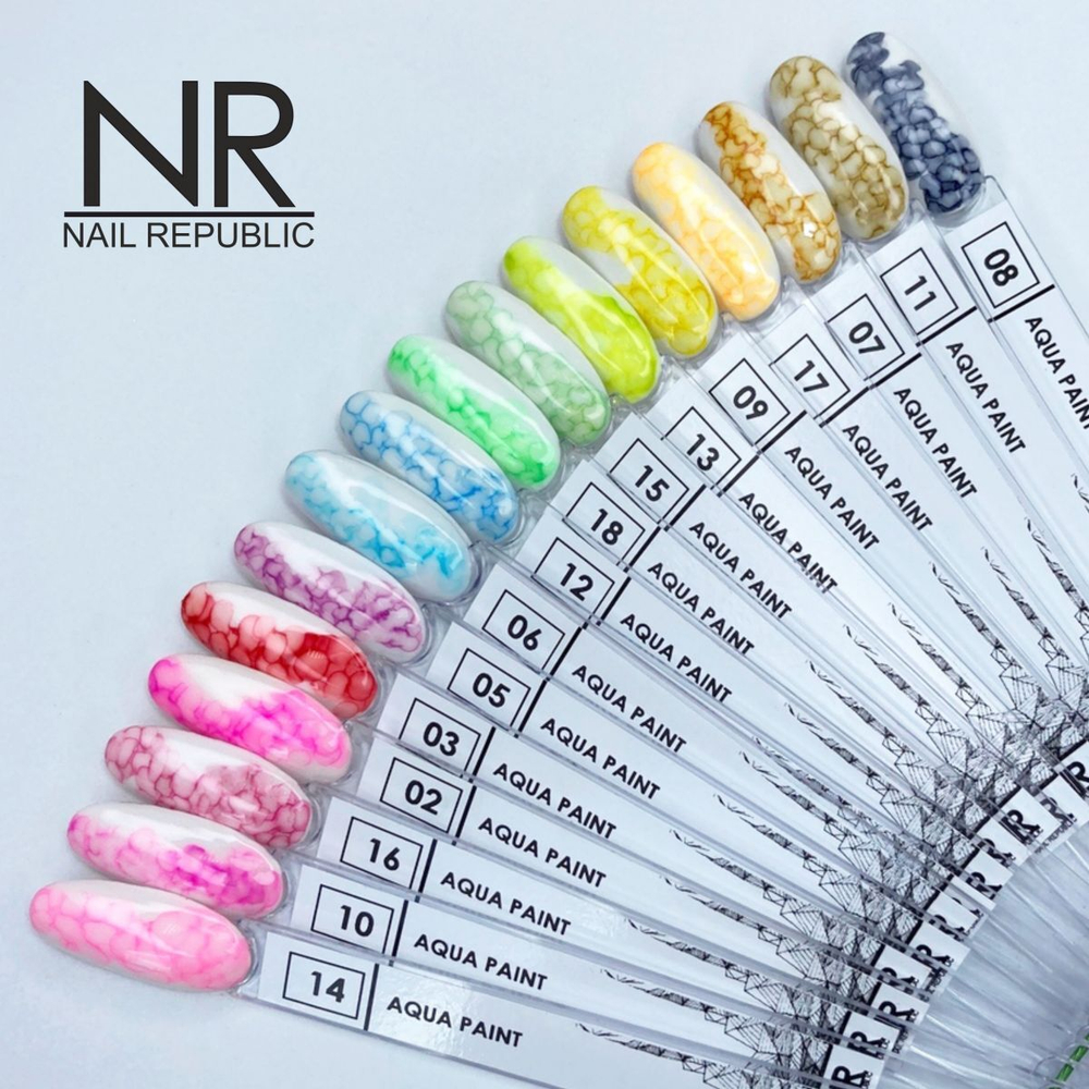 NR Краска для техники по мокрому Aqua paint Акварельные капли