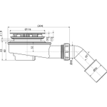 Сифон для душ.поддона  90*40 A491CR/AG210272100 ALCADRAIN