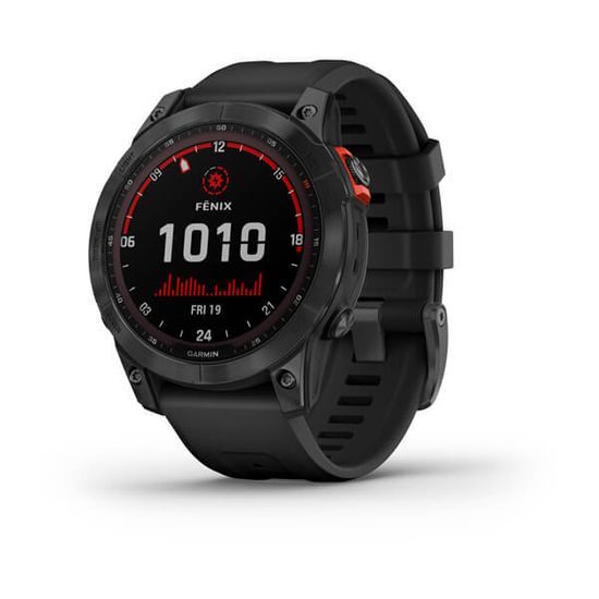Часы Garmin Fenix 7 Solar, темносерый с черным силиконом 010-02540-11