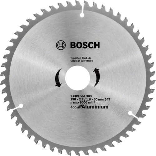 Циркулярный диск по алюминию 190х30 мм 54T ECO BOSCH 2608644389
