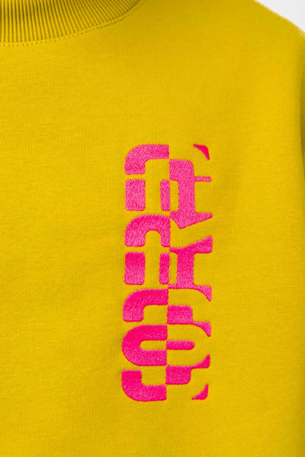 Толстовка Baggy Sleеve Горчичный Темный Half Inverse Font - фото 5