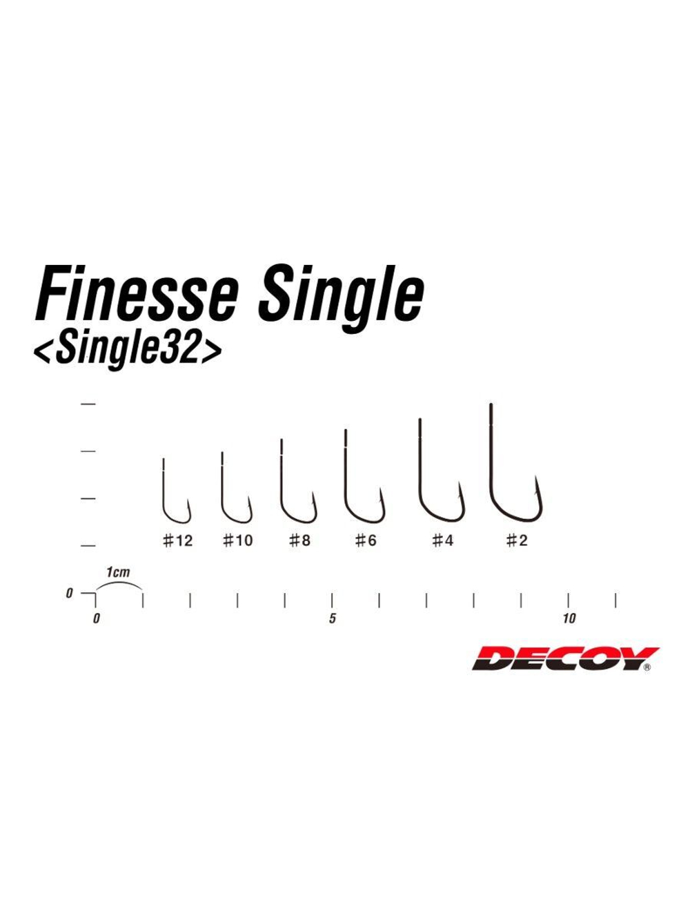 Крючок одинарный Decoy SINGLE 32 Finesse Single #4 (в упаковке 10 штук)