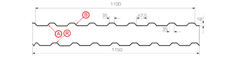 Профлист МП-20x1100 (ОЦ-01-БЦ-0,45)