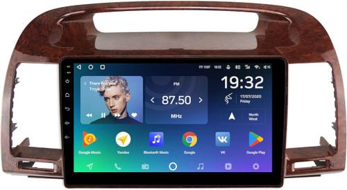 Магнитола для Toyota Camry 30 2001-2006 (рамка дерево 1) - Teyes CC2 PLUS монитор 9" QLED, Android 10, Быстрая, SIM-слот