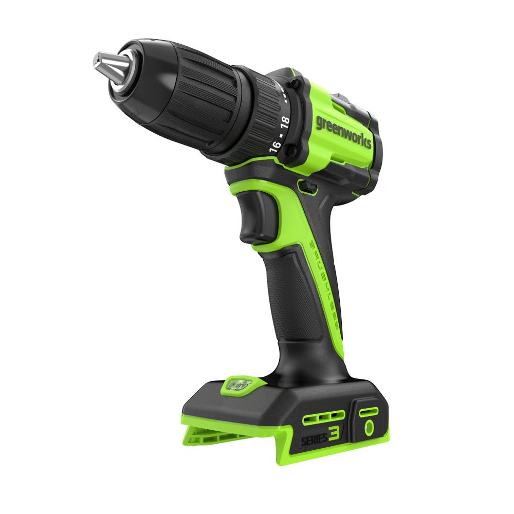 Дрель-шуруповерт акк. Greenworks DD345, 24V, б/щет, 27/45 Нм,13мм,без АКБ и ЗУ (3708307)