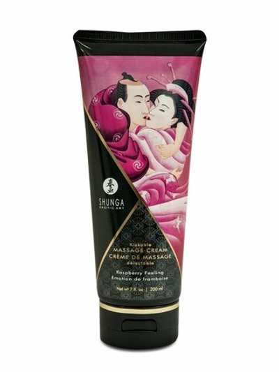 Съедобный массажный крем для тела Massage Cream (малина) 200 мл (Цвет: прозрачный)