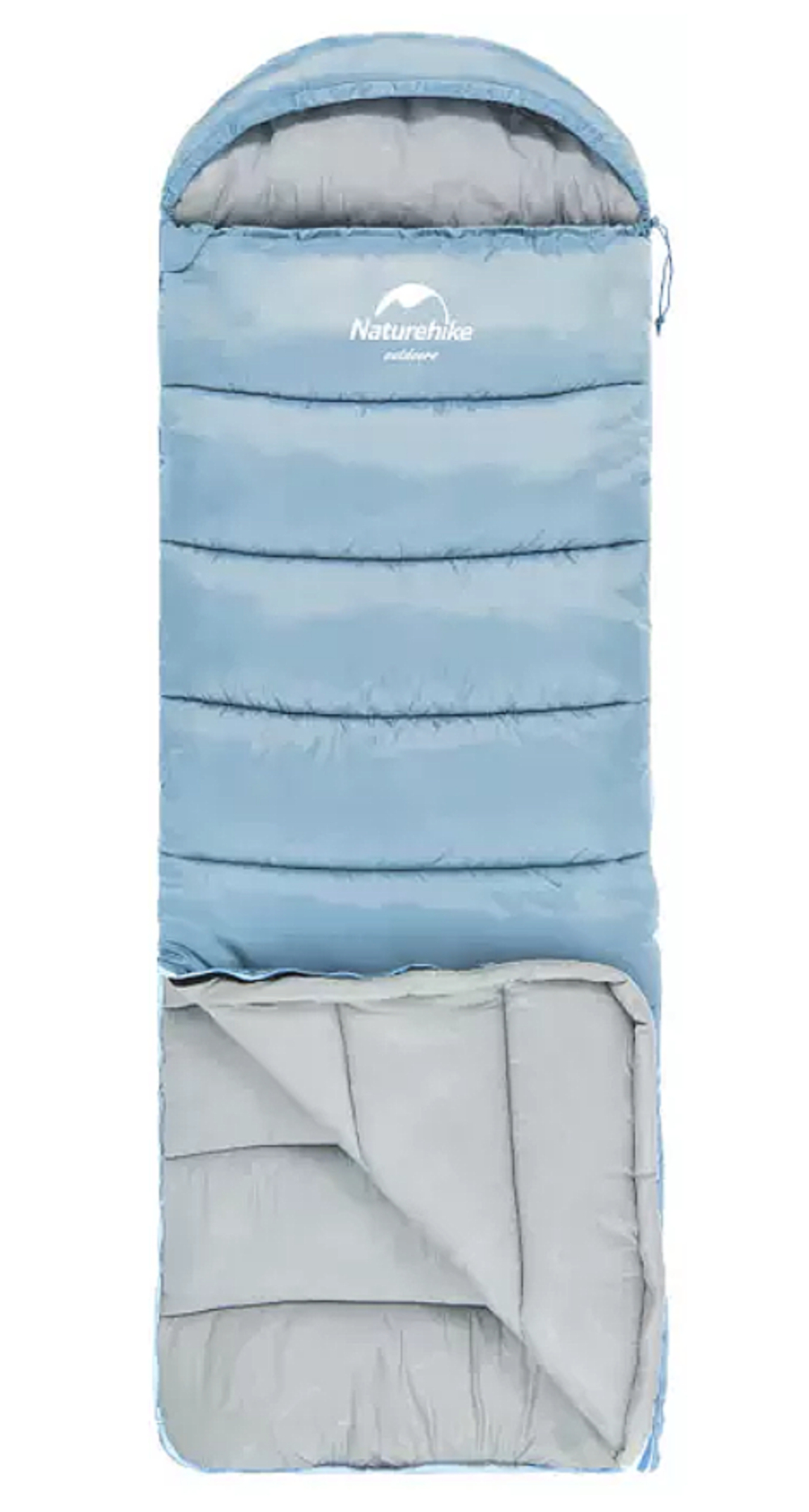Мешок спальный Naturehike U250S, (190х30)х75 см, (правый) (ТК: 0C), голубой