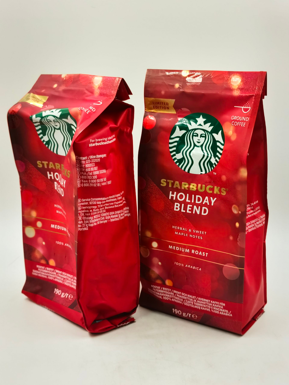 STARBUCKS Кофе молотый Holiday Blend 1(90 х2) 380 г (Португалия)
