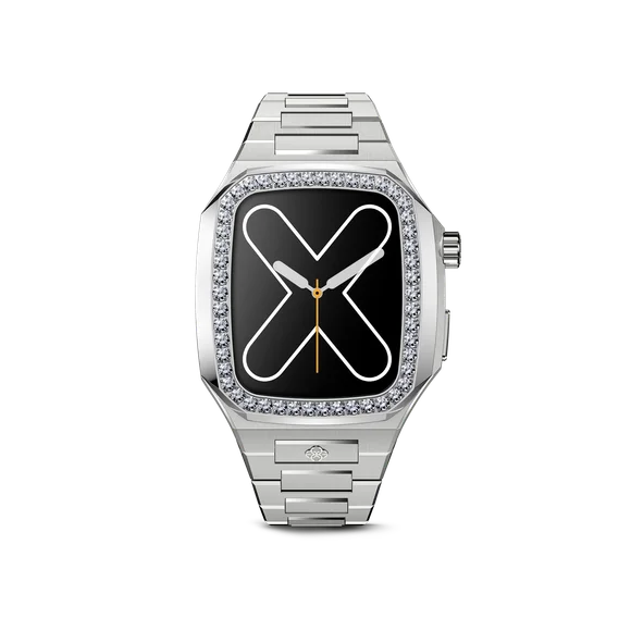 Корпус для Apple Watch EVD45 - Серебристый/Кристаллы