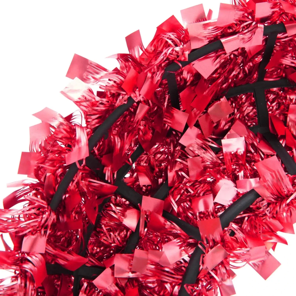 Венок декоративный TINSEL «Изящное сияние» 38 см, Красный